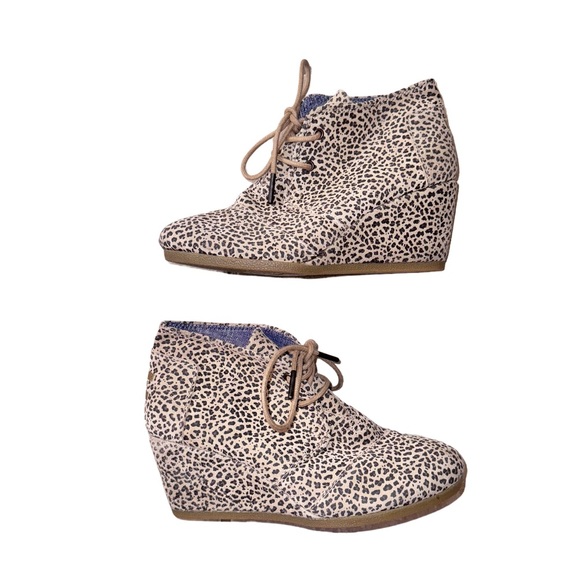 Mint 🔥 TOMS CHEETAH wedge ankle boots booties women’s size 6 - Picture 5 of 12